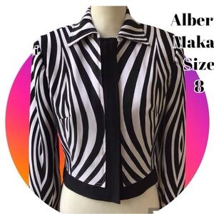Vintage Alberto Makali Black & White Zebra Design EUC Size 8